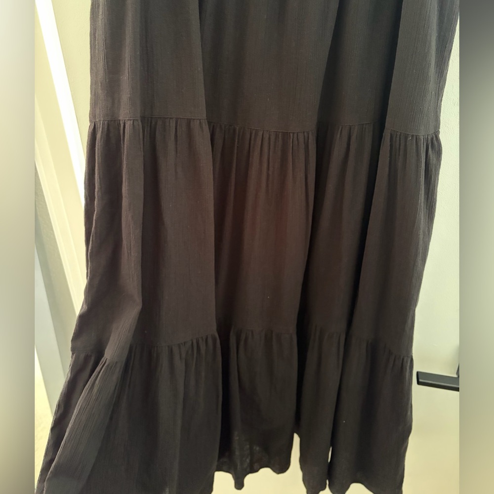 Madewell Tie-Strap Tiered Maxi Dress in Black - Picture 8 of 10